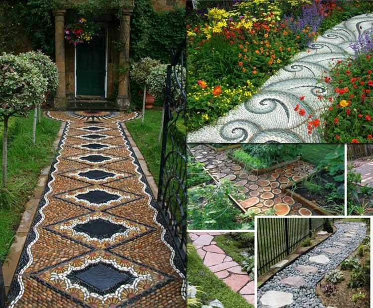 Gartengestaltung Inspirationen Gartenweg Mosaik anlegen Ideen