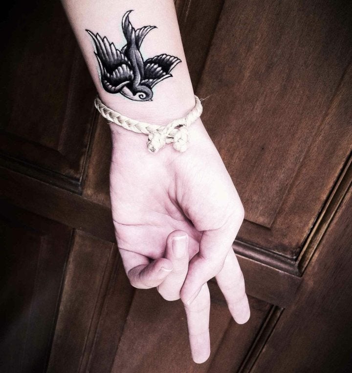 Handgelenk-Tattoo-Vögel-Motive-Frauen-Spatz
