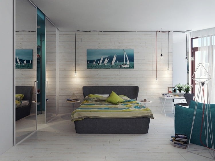 Interieur-Trendfarben-2015-Aquamarin-limettengrün-streifen-laminatboden-hell