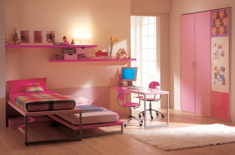 Kinderzimmer gestalten 2015 modulare Möbel Kleiderschrank Bett Gästebett
