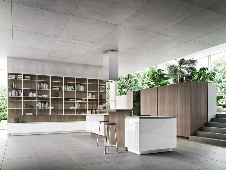 Moderne-modulare-Küche-Holz-Optik-Fronten-Esche
