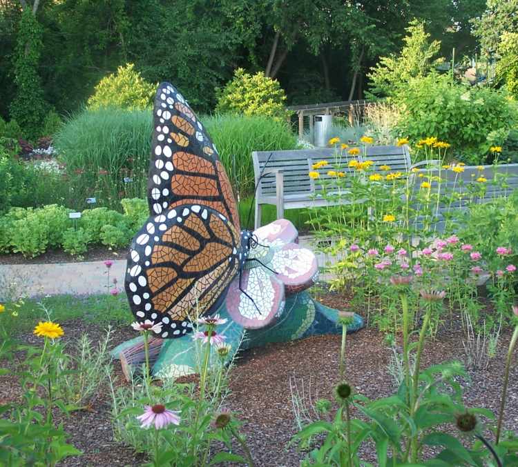 Mosaik-Garten-Gartenfiguren-Gartendeko-Schmetterlinge