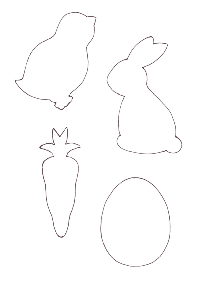 Osterhase Silhouette Küke Ostereier Karotten