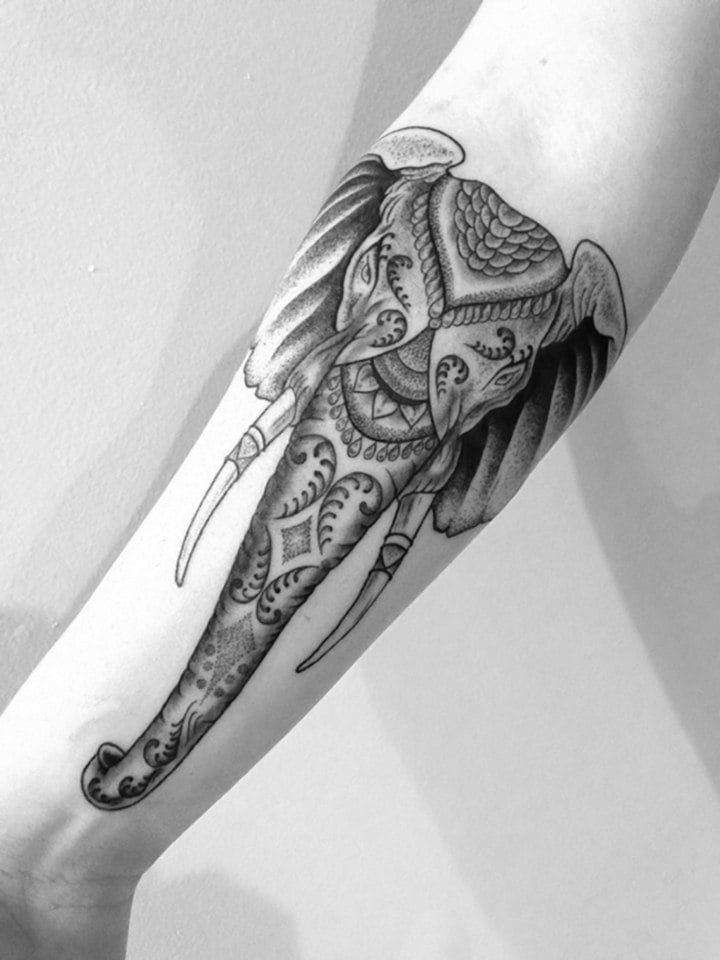 Unterarm-Tattoo-Bilder-Elephant-Ideen-Maori-Motiven
