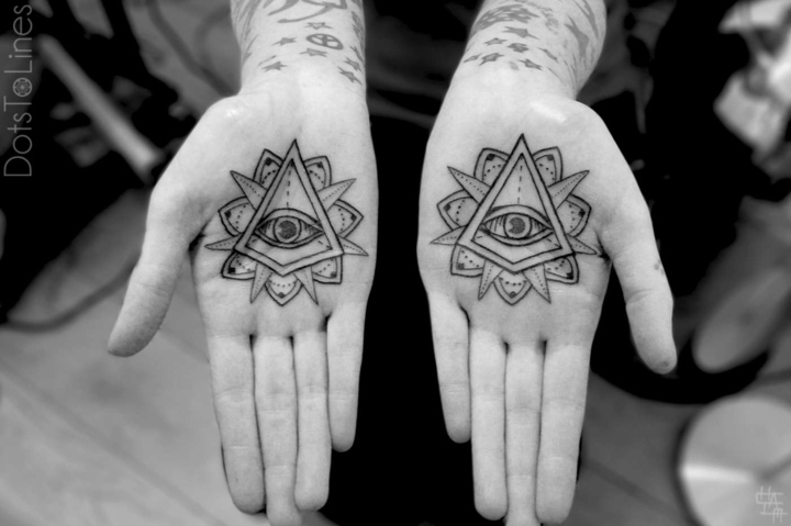Unterarm-Tattoo-Ideen-Hand-Motive-Tribal-dritte Auge