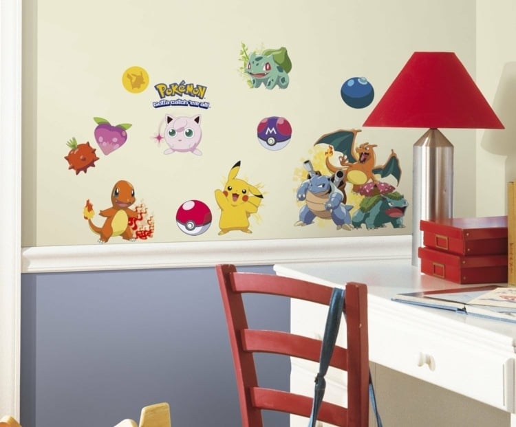 Wandgestaltung Kinderzimmer 2015 Pokemons Wandaufkleber Ideen Kleinkinder