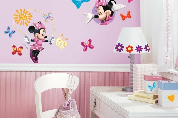 Wandgestaltung Kinderzimmer 2015 Wandsticker Disney Minnie Maus