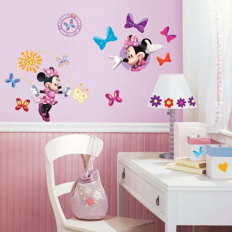 Wandgestaltung Kinderzimmer 2015 Wandsticker Disney Minnie Maus