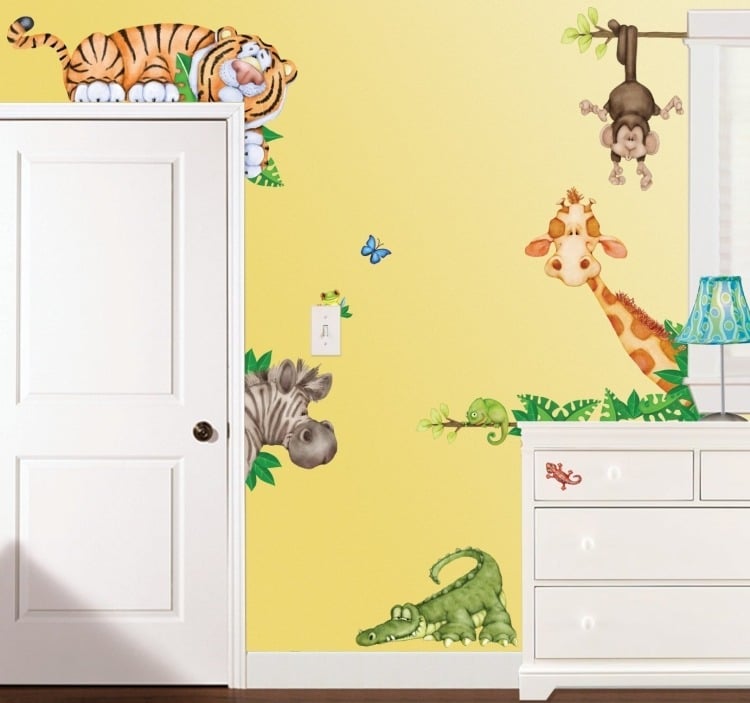 Wandtattoo-im-Kinderzimmer-beliebte-Themen-Dschungel-Tiere-Wandsticker