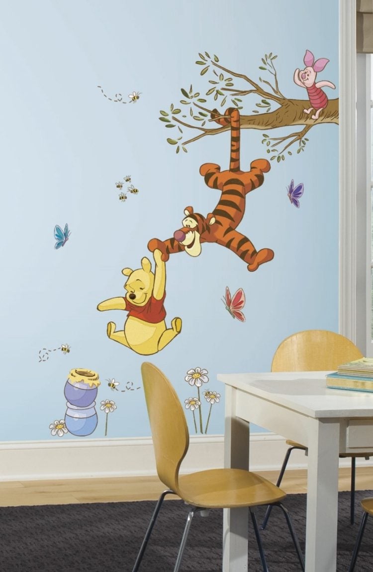 Wandtattoo-im-Kinderzimmer-pu-der-bär-und-tiger-Zeichentrickfilmen-Motive