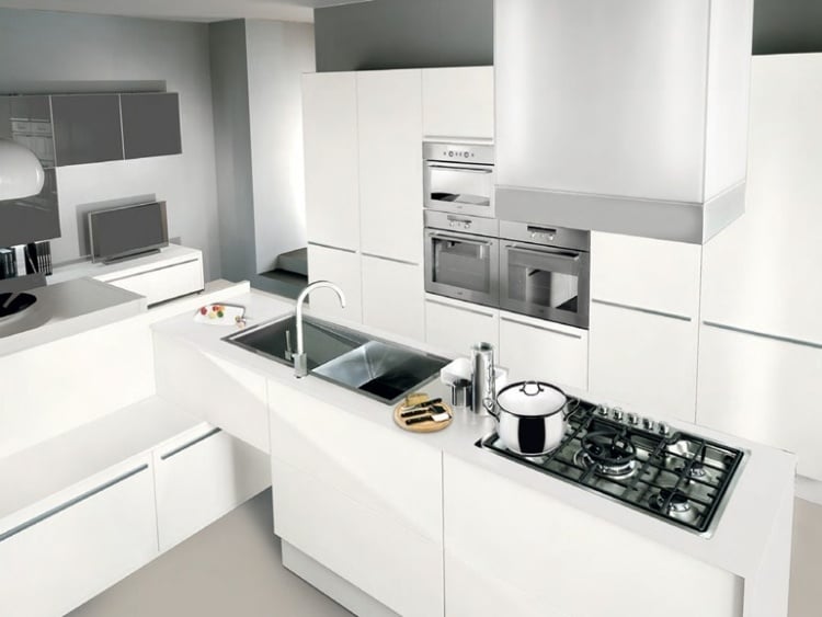 Weiße-Küche-in-Hochglanz-modern-PAMELA-hochwertige-geräte-kochinsel