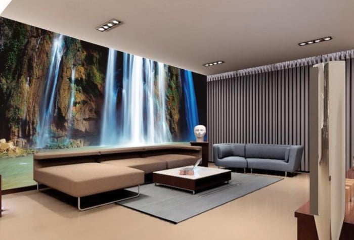 Wohnzimmer-Bildtapete-als-Wanddeko-Wasserfall-Naturbilder