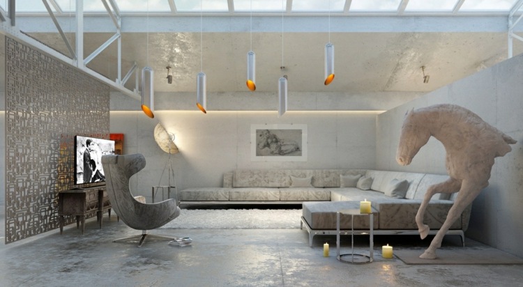 Wohnzimmer Ideen 2015 moderne Statuen Gestaltung 
