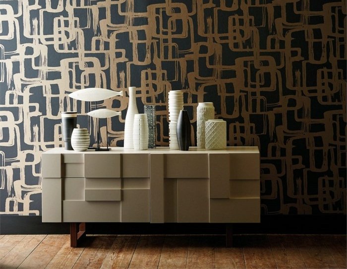 Wandgestaltung geometrische Motive modern Cupboard