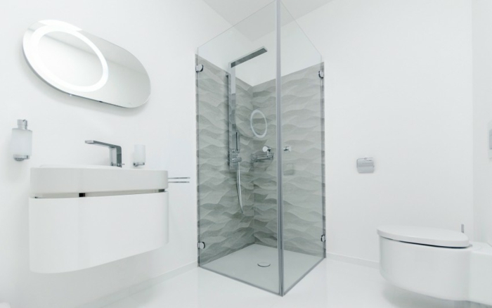badezimmer dusche waschbecken toilette 3d schlichtes design