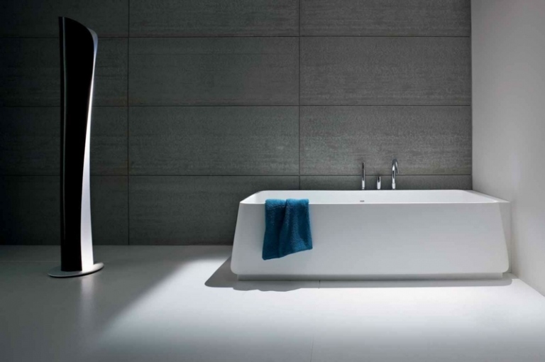 badezimmer fliesen 2015 minimalistisch stil grau weiss fussboden dekoration wanne