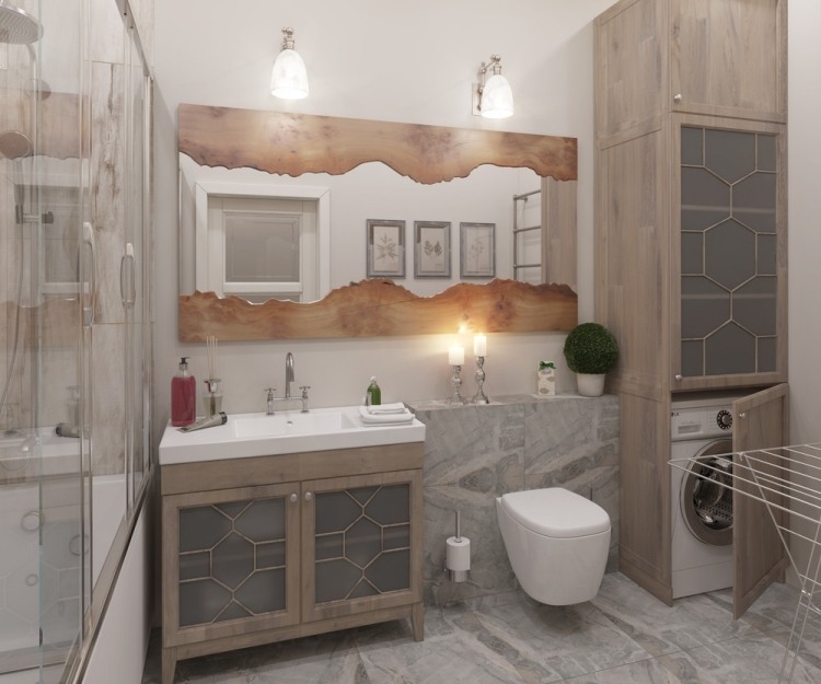 Badezimmer Ideen 2015 wandspiegel-echtholz