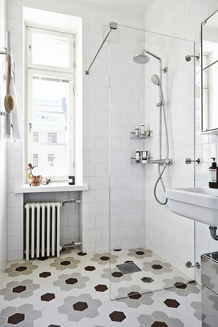 design badezimmer fliesen dusche modern wohnung blumen