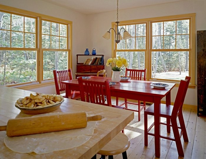 esstisch stühle rot küche esszimmer design klassisch