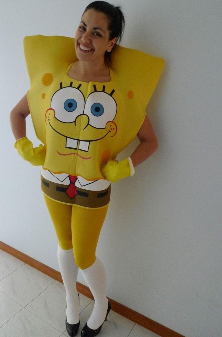 fasching-kostume-damen-lustig-sponge-bob-schwammkopf