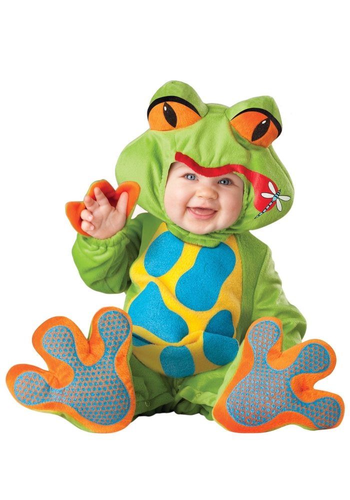 fasching-kostüme-ideen-für-babys-und-kleinkinder-frosch-grün-süß