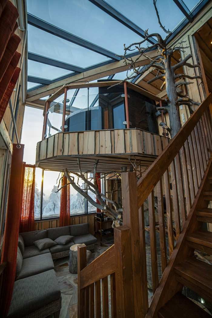 finnland urlaub mit safari suite wohnzimmer schlafzimmer treppe holz