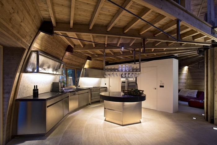 haus architektur küche stahl loft design modern stil