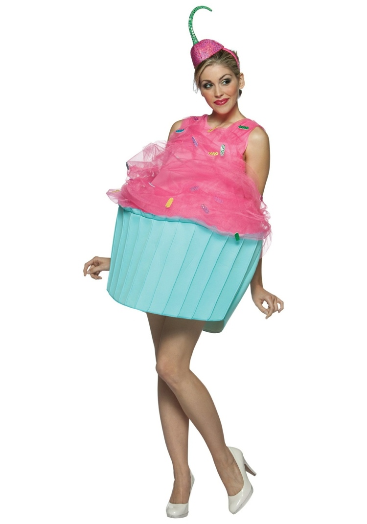 karnevalkostüme 2015 cupcake verkleidung blau rosa hut tutu