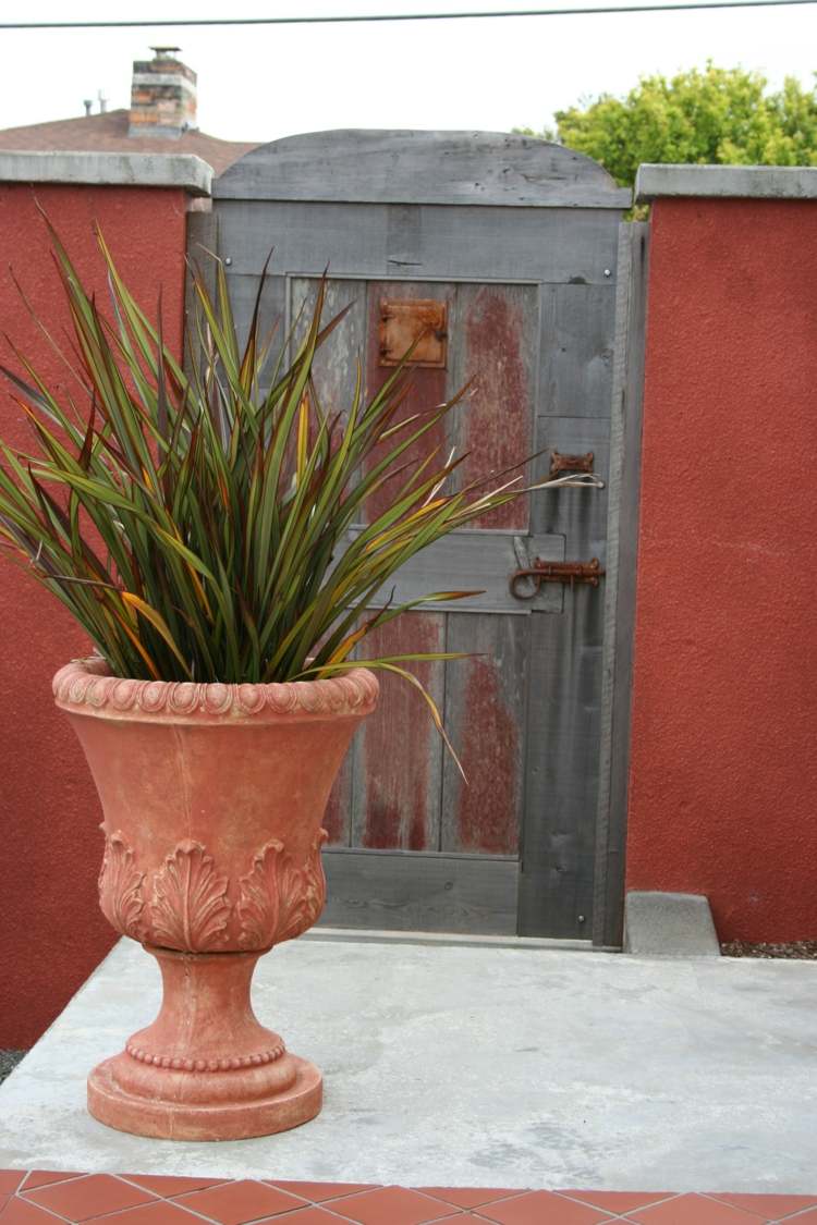mediterraner-Garten-Haus-Eingang-Tontopf-exotische-Pflanzen