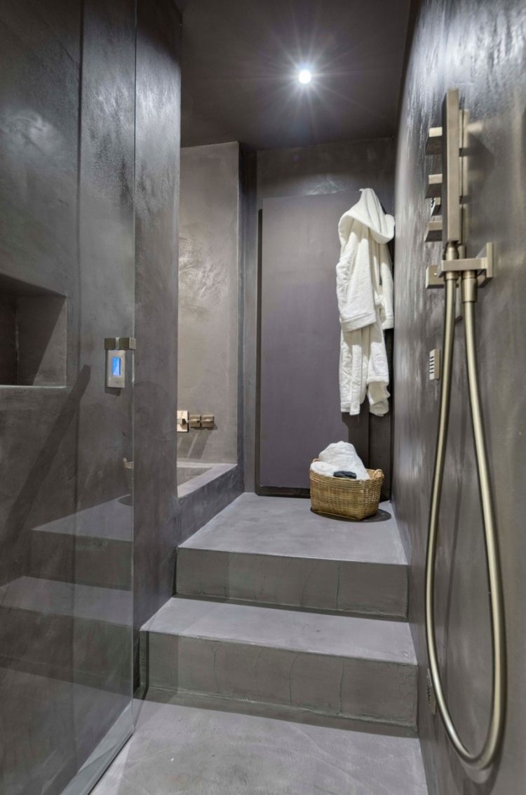 moderne wohnung badezimmer-begehbare-dusche-badewanne