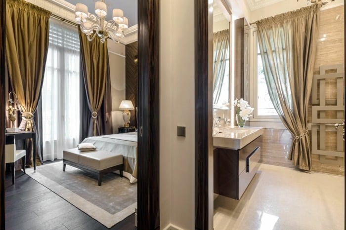 schlafzimmer badezimmer wohnung luxus einrichtung elegant möbel dekoration