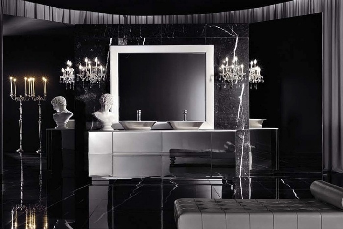 schwarze-Badezimmer-Vorschläge-italienischer-stil-luxuriös