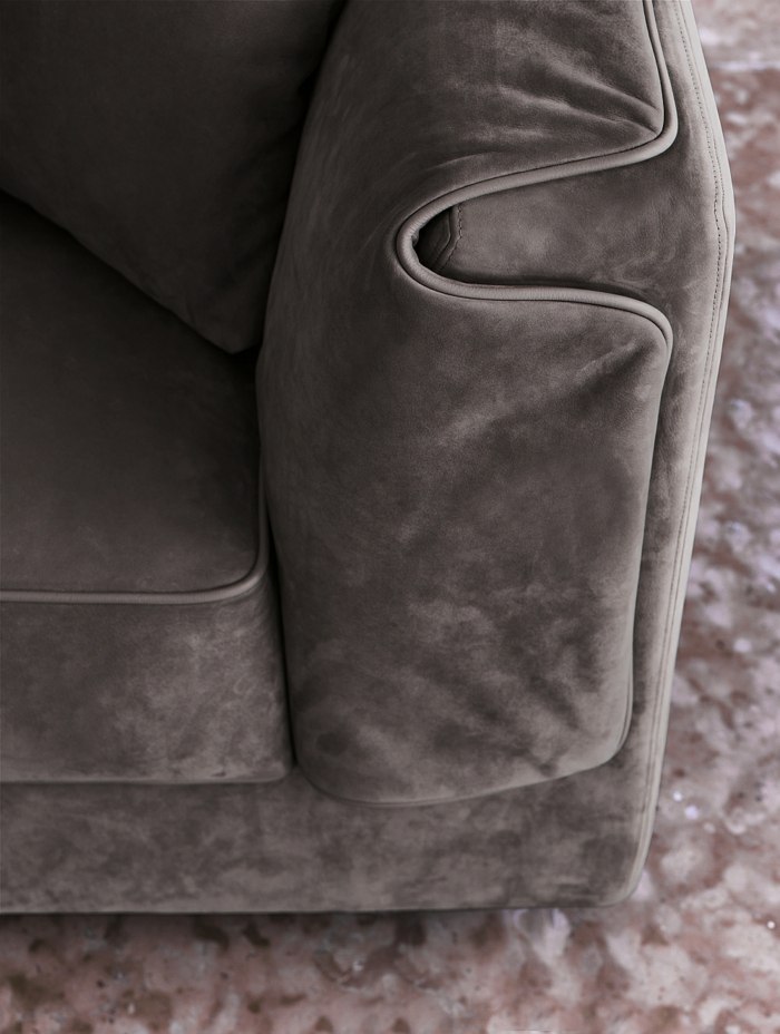 sofa grau flou italienisch design wildleder