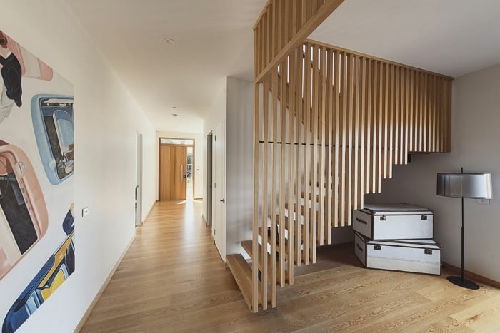 treppe holz flur design haus architektur modern