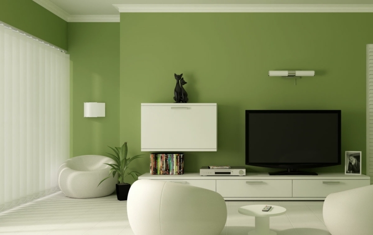 wohnzimmer wandfarben 2015 olive idee weiss interieur lowboard