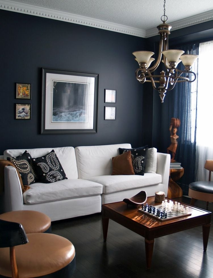 wohnzimmer wandfarben 2015 schwarz design elegant weiss sofa couchtisch