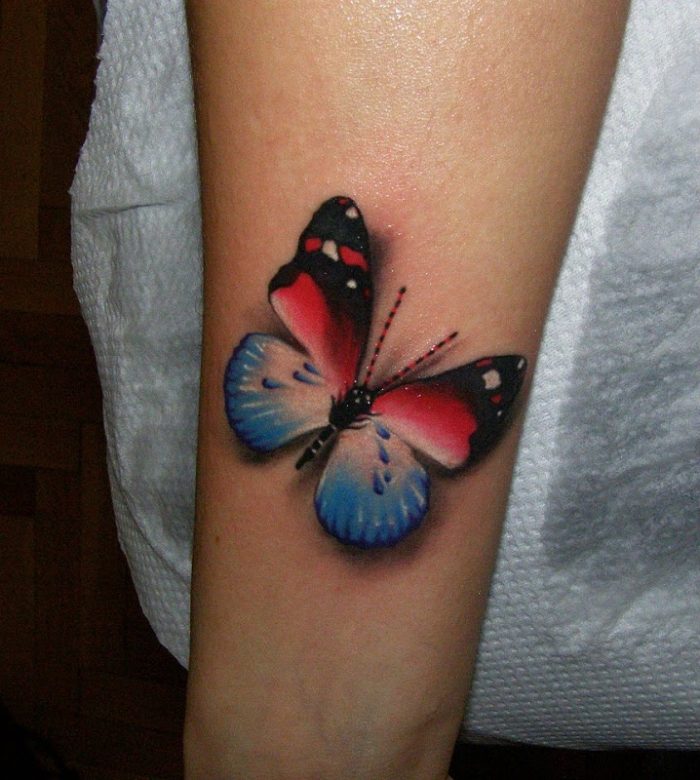3D-realistisch-Schmetterling-Tattoo-Design-Oberarm-Ideen-Vorlagen