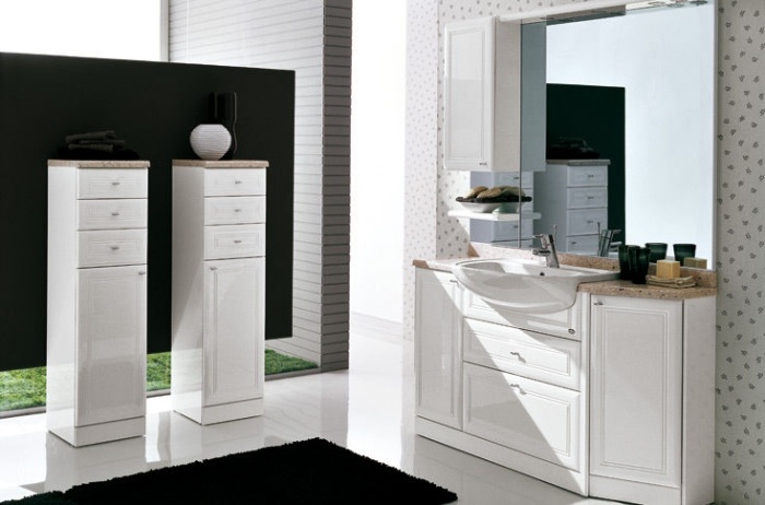 Badezimmerschrank-ideen-traditionelles-Design-Standmodell-weiß-hoch-RAB