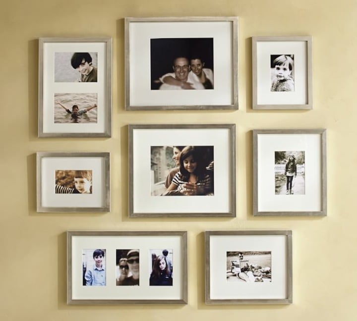 Bilderrahmen-Collage-Ideen-Familienfotos-Gold