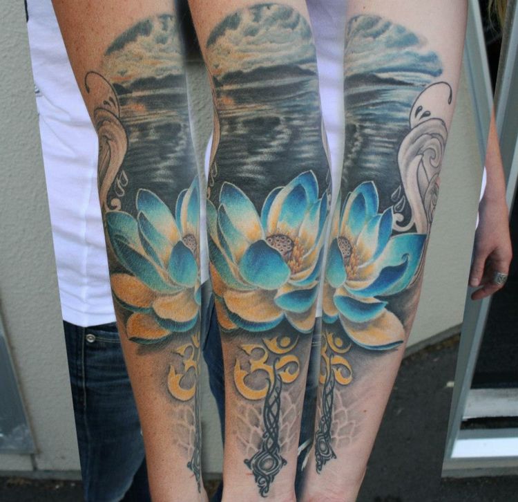 Blumen-Tattoo-Motive-Lotus-Full-Sleeve