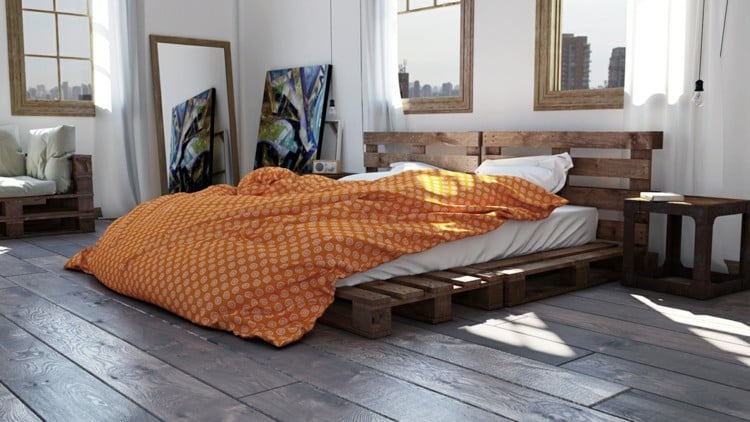 DIY-Ideen-Möbel-Paletten-Bett-selber-bauen