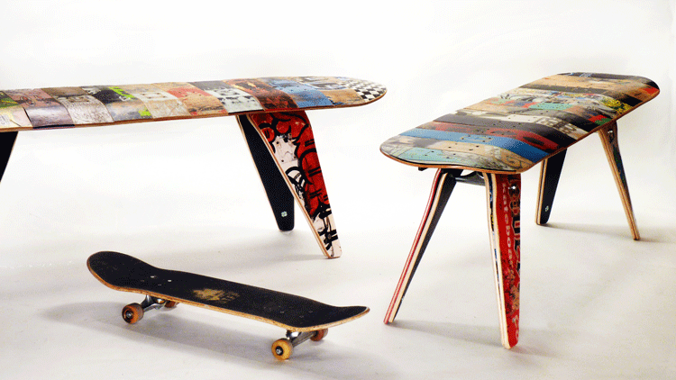 DIY-Möbel-Skateboard-Stuhl-Gartenbank-bauen