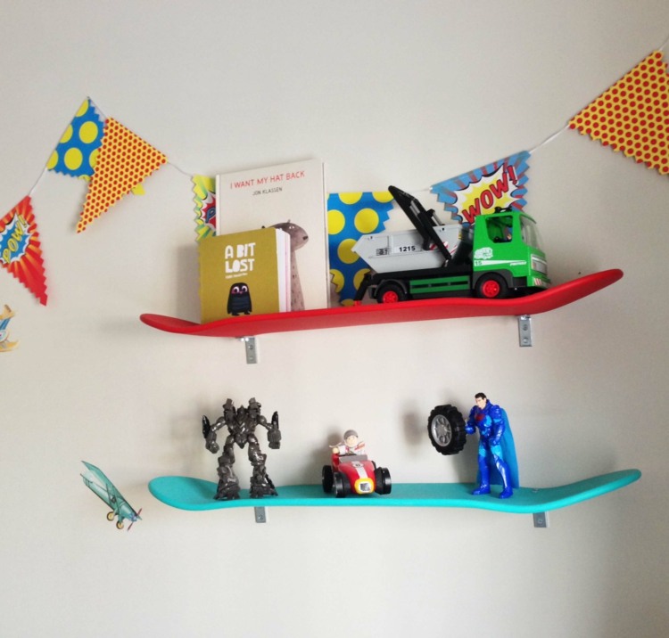 DIY-Möbel-Skateboard-Wandregale-Kinderzimmer