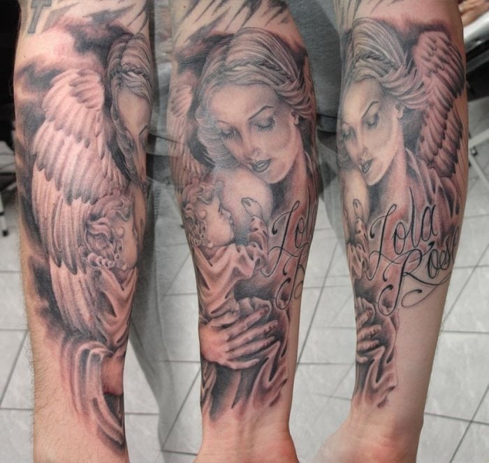 Engel-Tattoo-Design-Unterarm-innenseite-religiös
