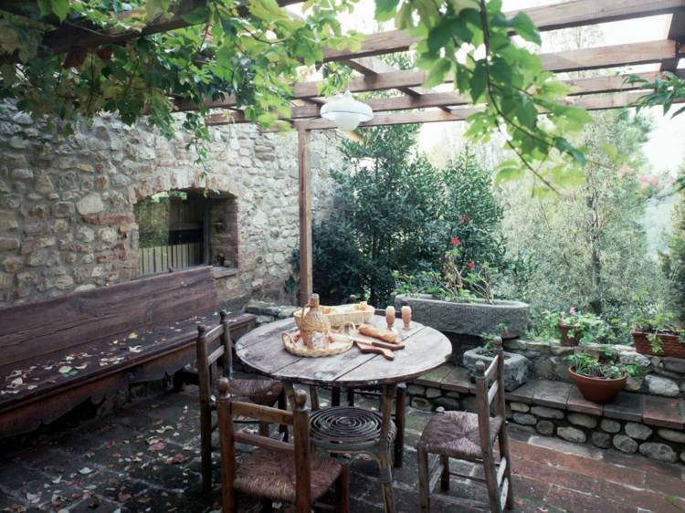 Garten-Terrasse-Pergola-Kletterpflanzen-Weintraube