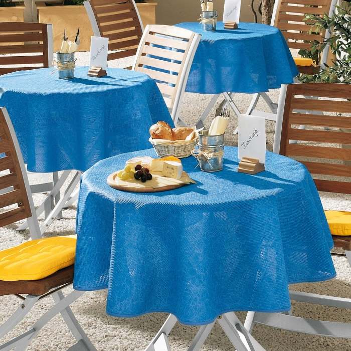 Garten-Tischdecken-Outdoor-GARDESSE-Synthetik-Gewebe-wetterfest-modern-blau