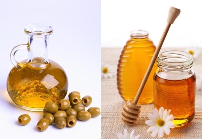 Honig-Olivenöl-Pflegemittel-Haarmaske-gegen-trockene-Haare