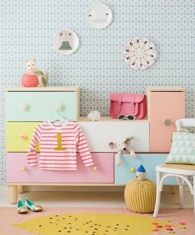 Kinderzimmer-skandinavisch-Stil-Pastellfarben-Kommode