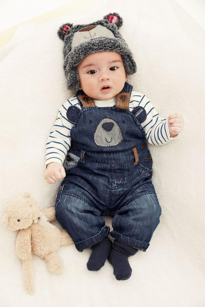 Lustige-Babykleidung-Tier-Motive-Mütze-in-Bär-Look-Ideen-ausgefallen