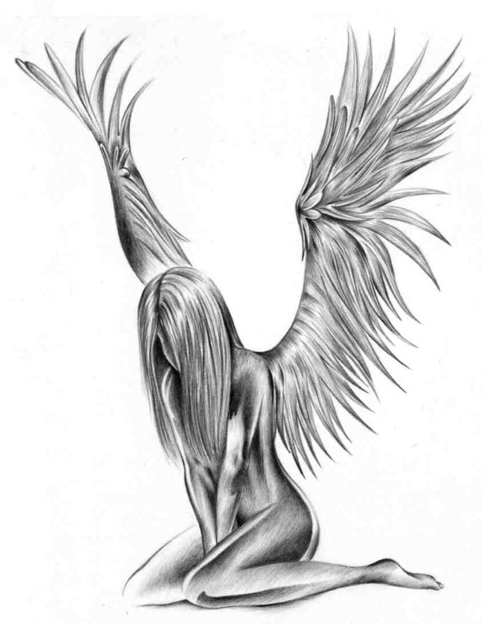 Mädchen-Engel-Tattoo-Ideen-Design-Vorlage